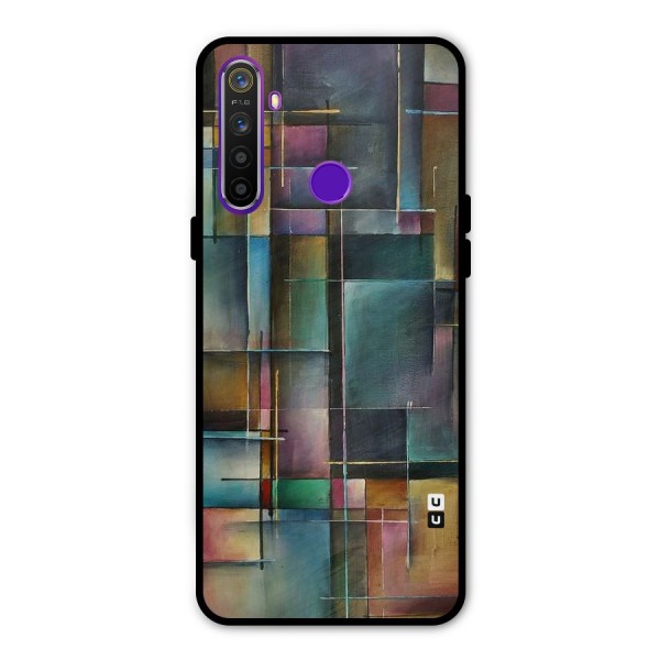 Dark Square Shapes Metal Back Case for Realme Narzo 10