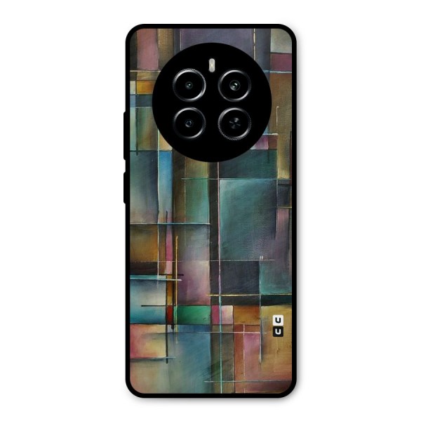 Dark Square Shapes Metal Back Case for Realme P1