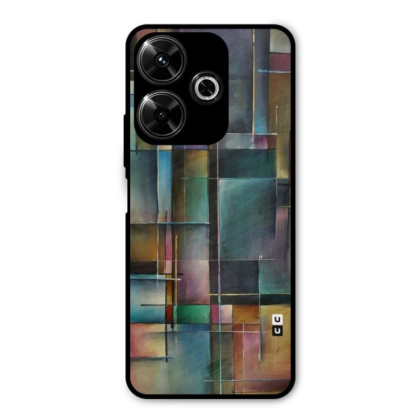 Dark Square Shapes Metal Back Case for Redmi 13 5G