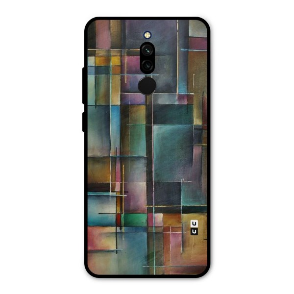 Dark Square Shapes Metal Back Case for Redmi 8