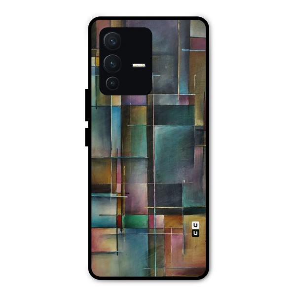 Dark Square Shapes Metal Back Case for Vivo V23 Pro