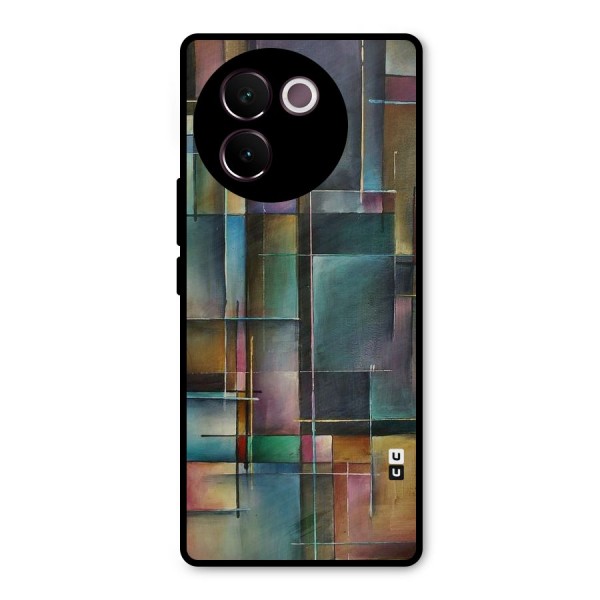 Dark Square Shapes Metal Back Case for Vivo V30e