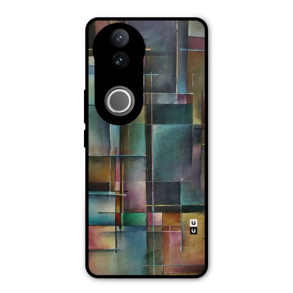 Dark Square Shapes Metal Back Case for Vivo V50e