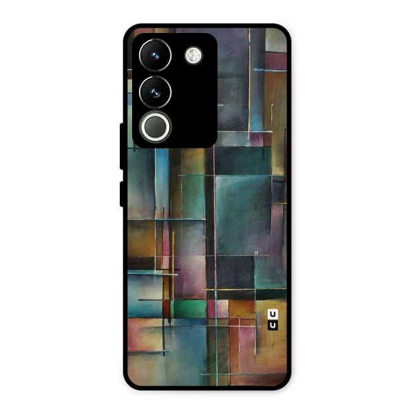 Dark Square Shapes Metal Back Case for Vivo Y200
