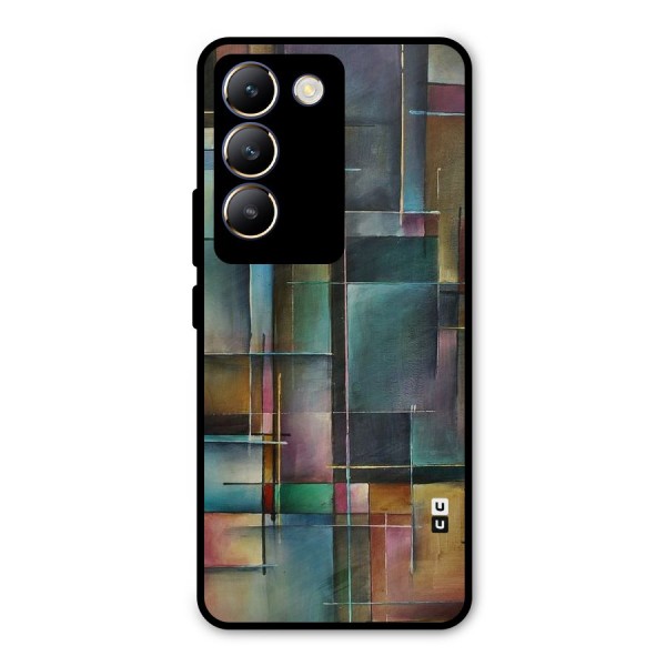 Dark Square Shapes Metal Back Case for Vivo Y200e