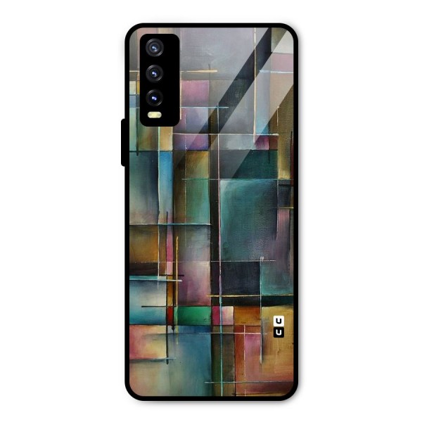 Dark Square Shapes Metal Back Case for Vivo Y20i