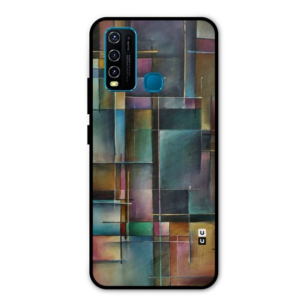 Dark Square Shapes Metal Back Case for Vivo Y30