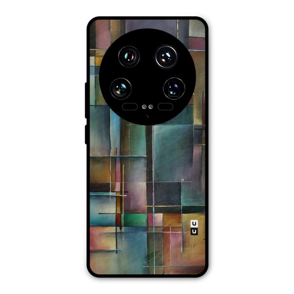Dark Square Shapes Metal Back Case for Xiaomi 14 Ultra