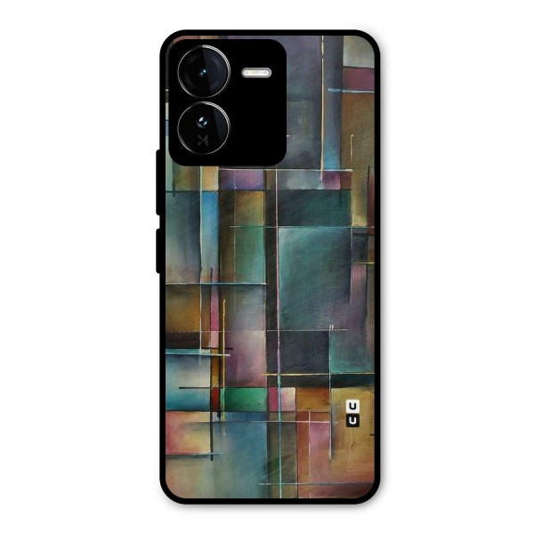 Dark Square Shapes Metal Back Case for iQOO Z9