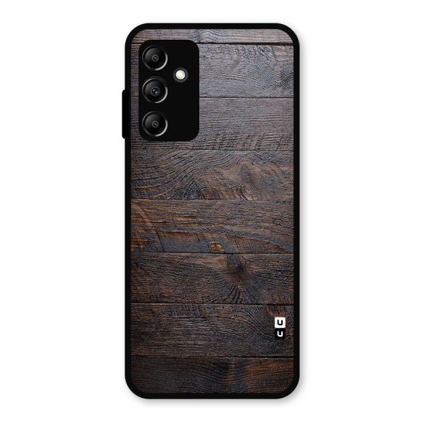 Dark Wood Printed Metal Back Case for Galaxy A14 5G