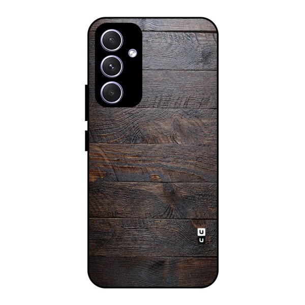 Dark Wood Printed Metal Back Case for Galaxy A54
