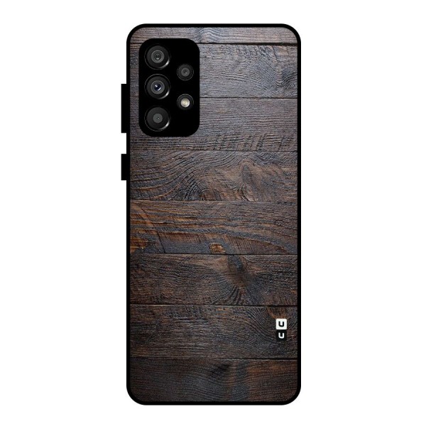 Dark Wood Printed Metal Back Case for Galaxy A73 5G