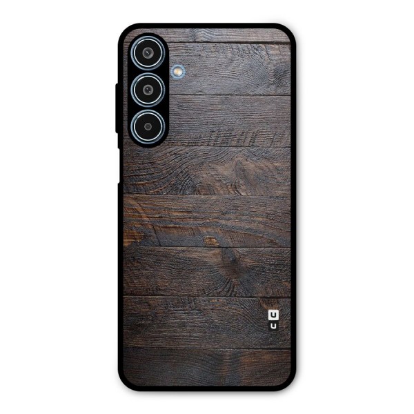 Dark Wood Printed Metal Back Case for Galaxy M35