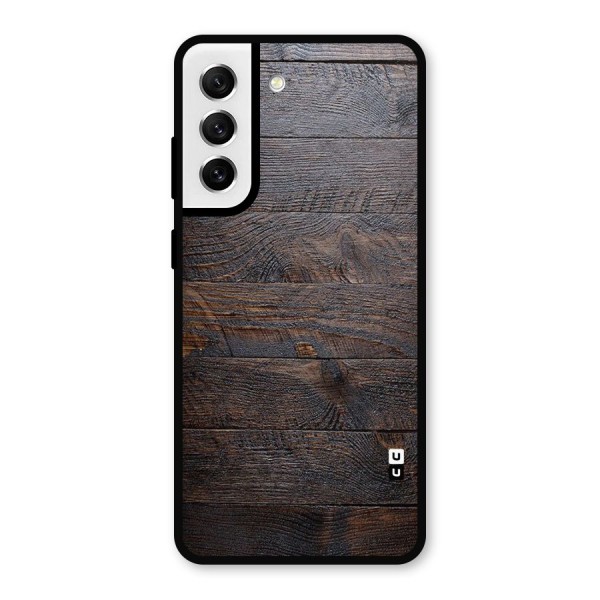 Dark Wood Printed Metal Back Case for Galaxy S21 FE 5G