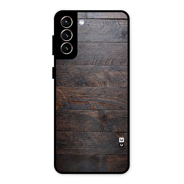 Dark Wood Printed Metal Back Case for Galaxy S21 Plus