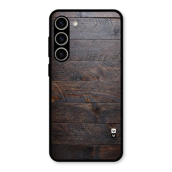 Dark Wood Printed Metal Back Case for Galaxy S23 Plus