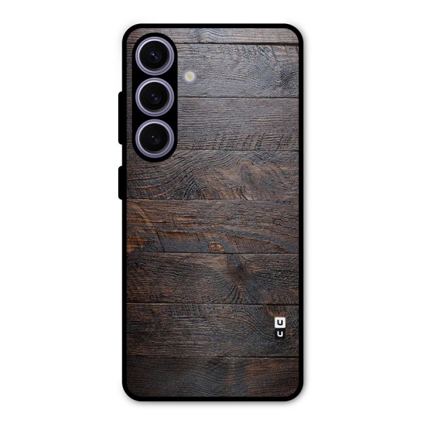 Dark Wood Printed Metal Back Case for Galaxy S24