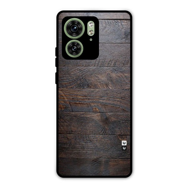 Dark Wood Printed Metal Back Case for Motorola Edge 40 5G