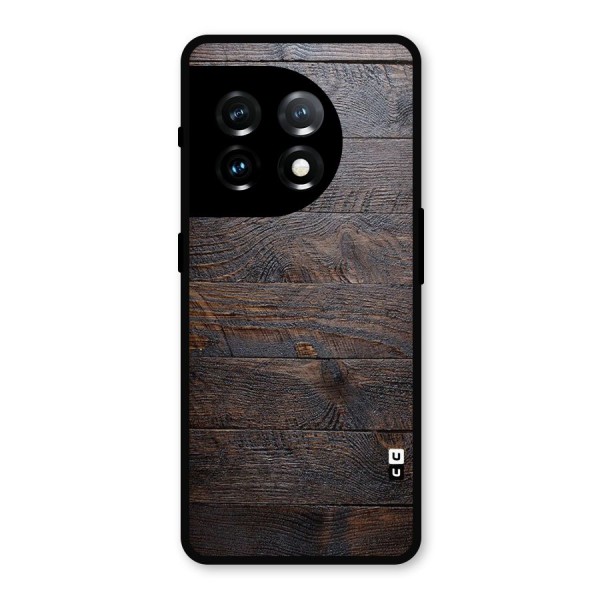 Dark Wood Printed Metal Back Case for OnePlus 11