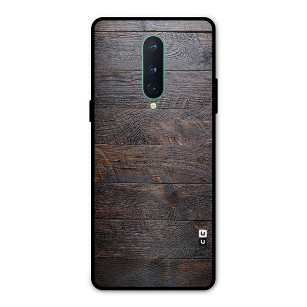 Dark Wood Printed Metal Back Case for OnePlus 8