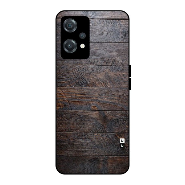 Dark Wood Printed Metal Back Case for OnePlus Nord CE 2 Lite 5G