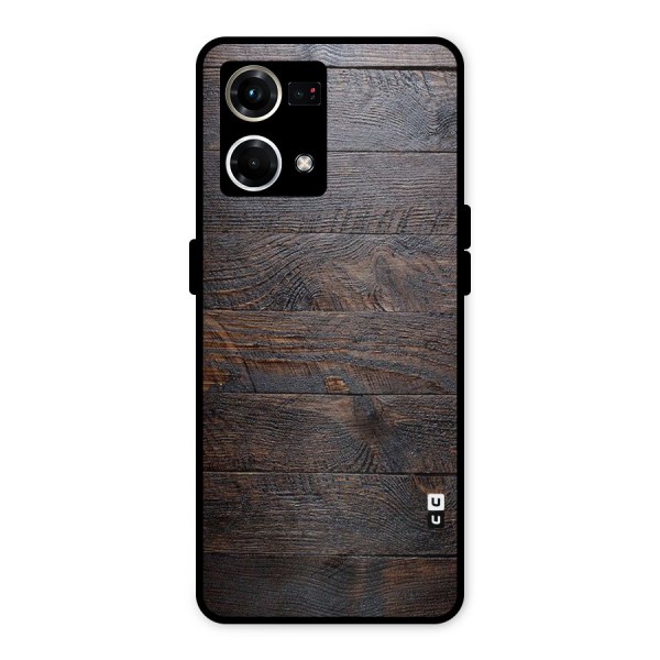 Dark Wood Printed Metal Back Case for Oppo F21s Pro 4G