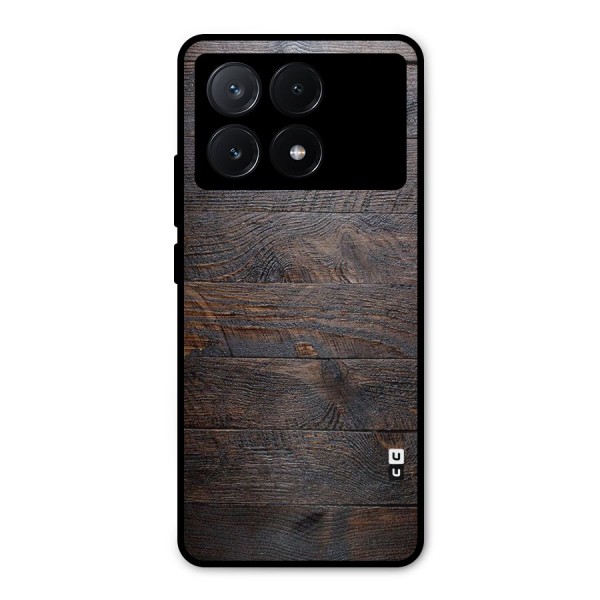 Dark Wood Printed Metal Back Case for Poco X6 Pro