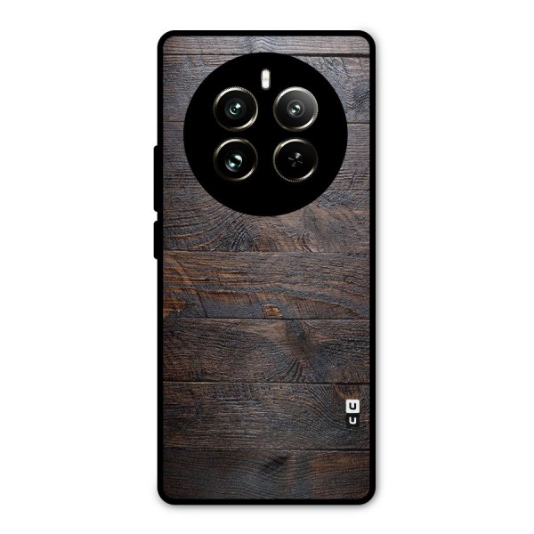 Dark Wood Printed Metal Back Case for Realme 12 Pro
