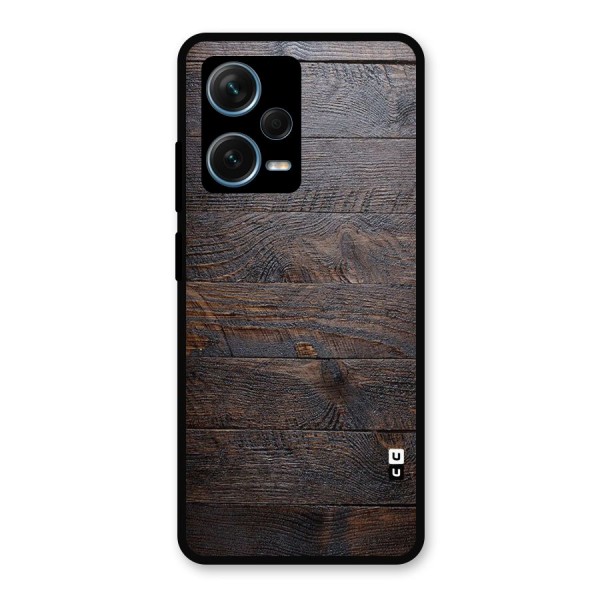 Dark Wood Printed Metal Back Case for Redmi Note 12 Pro Plus 5G