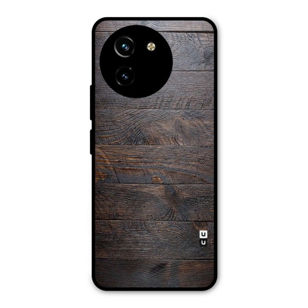 Dark Wood Printed Metal Back Case for Vivo T3x