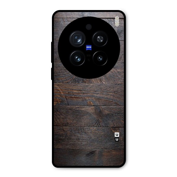 Dark Wood Printed Metal Back Case for Vivo X200 Pro