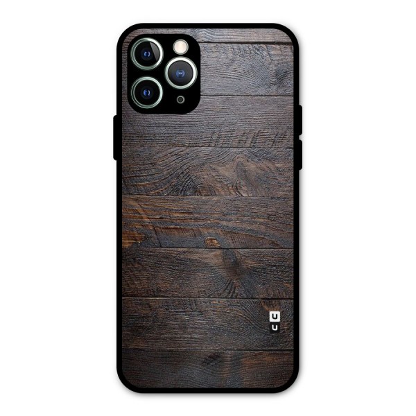 Dark Wood Printed Metal Back Case for iPhone 11 Pro Max