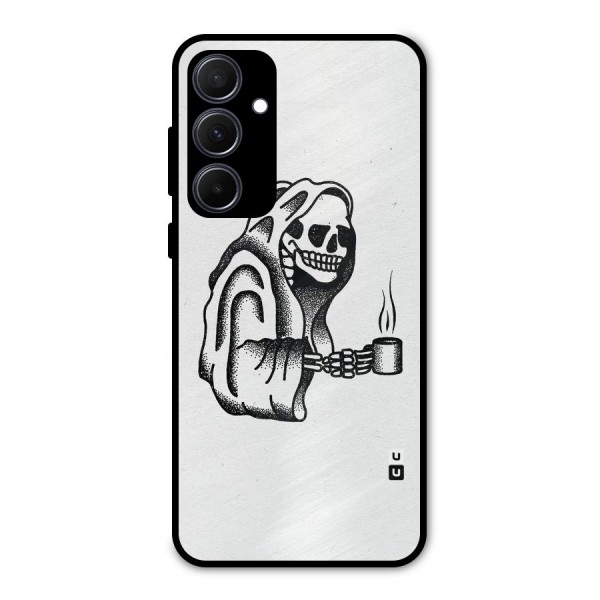 Dead But Coffee Metal Back Case for Galaxy A35