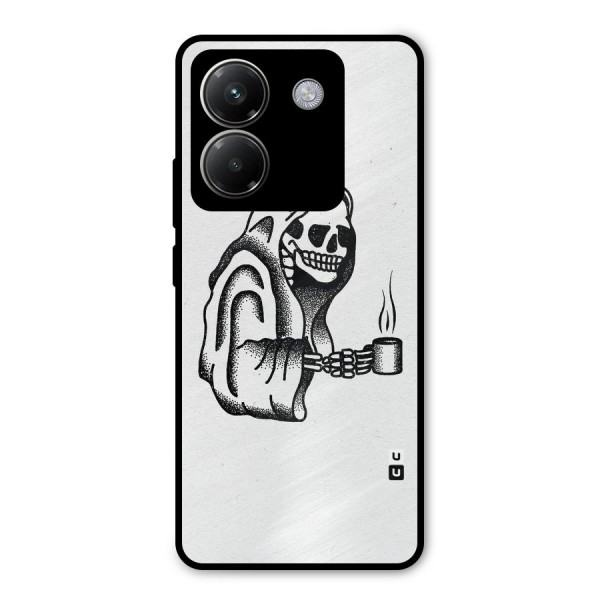 Dead But Coffee Metal Back Case for Poco M7 Pro 5G