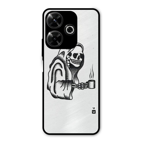 Dead But Coffee Metal Back Case for Redmi 13 5G