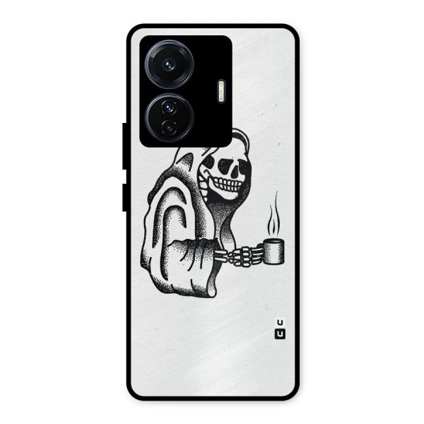 Dead But Coffee Metal Back Case for iQOO Z6