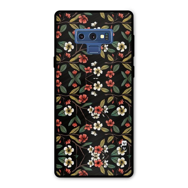 Decorative Florals Pattern Metal Back Case for Galaxy Note 9