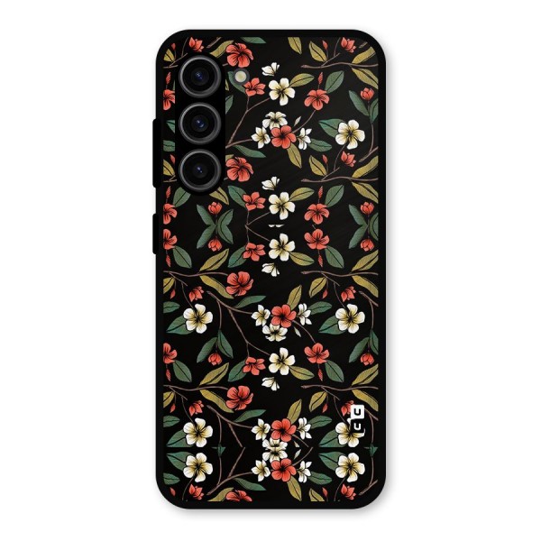 Decorative Florals Pattern Metal Back Case for Galaxy S23