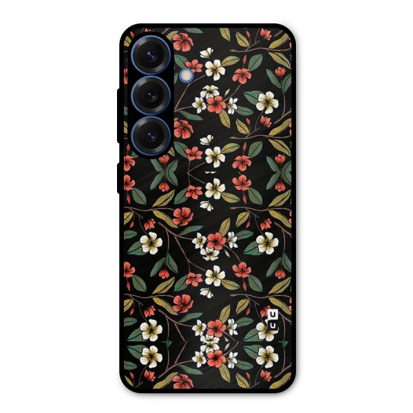 Decorative Florals Pattern Metal Back Case for Galaxy S25