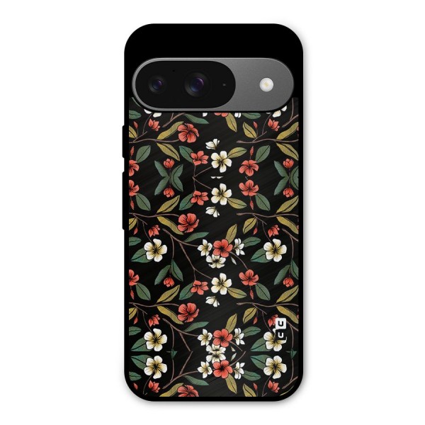 Decorative Florals Pattern Metal Back Case for Google Pixel 9