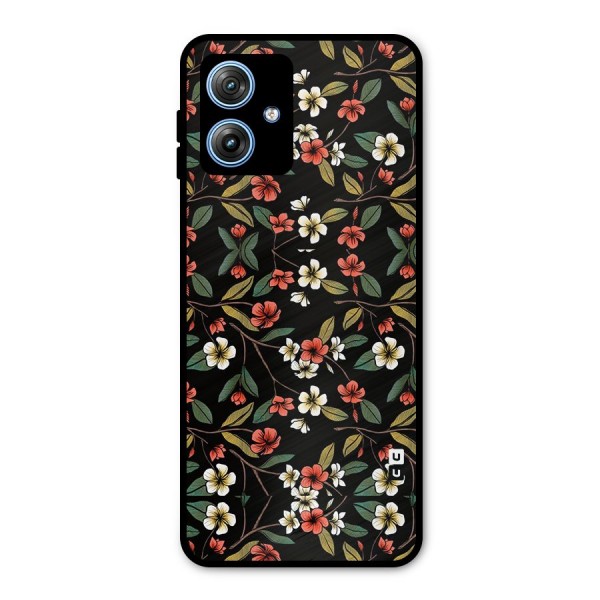 Decorative Florals Pattern Metal Back Case for Moto G54
