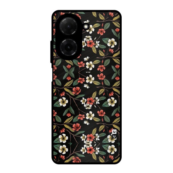 Decorative Florals Pattern Metal Back Case for Poco C71