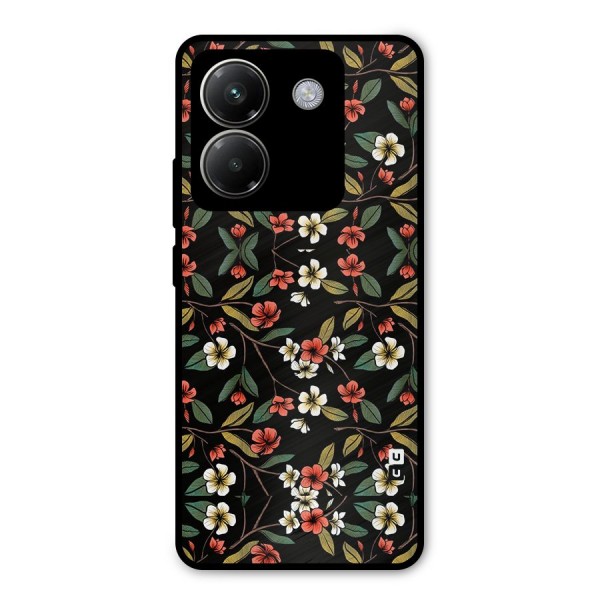Decorative Florals Pattern Metal Back Case for Poco M7 Pro 5G