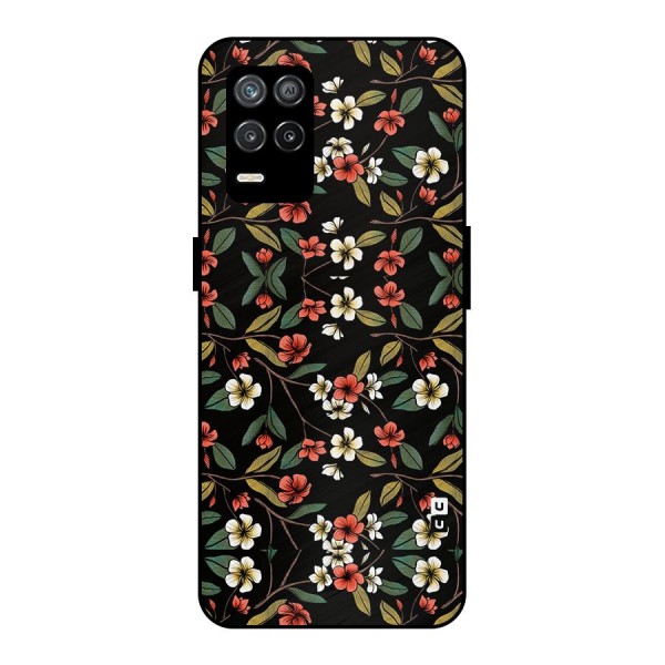 Decorative Florals Pattern Metal Back Case for Realme 9 5G