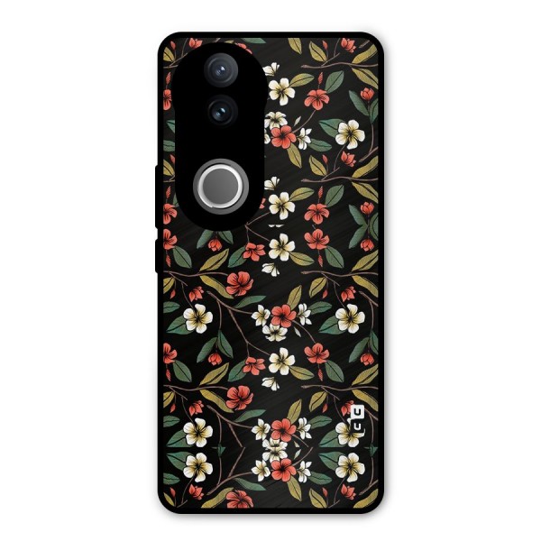 Decorative Florals Pattern Metal Back Case for Vivo V50e