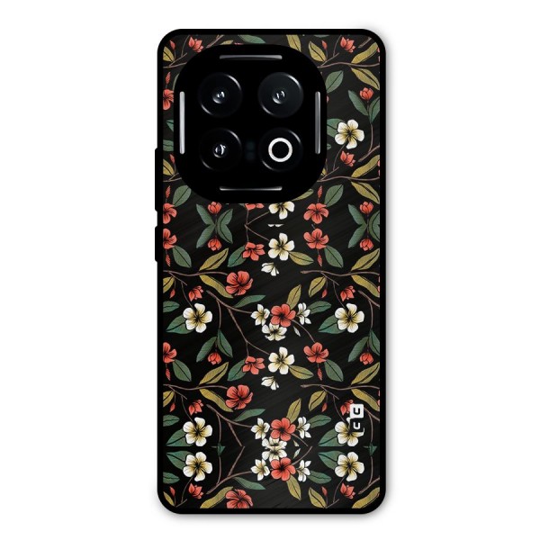 Decorative Florals Pattern Metal Back Case for iQOO 13