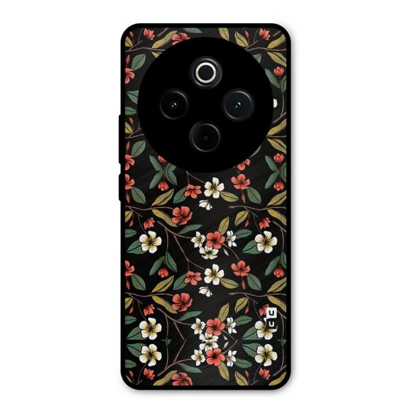 Decorative Florals Pattern Metal Back Case for iQOO Z10