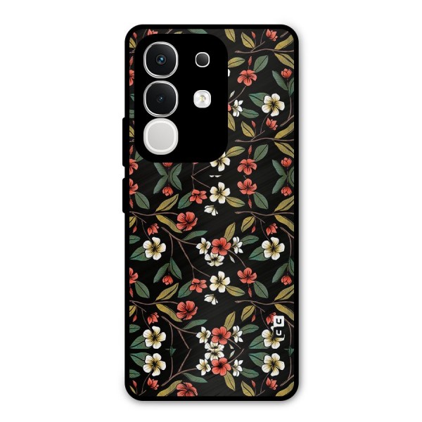 Decorative Florals Pattern Metal Back Case for iQOO Z10x