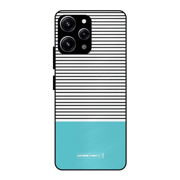 Deep Sky Blue Stripes Glass Back Case for Redmi 12 4G