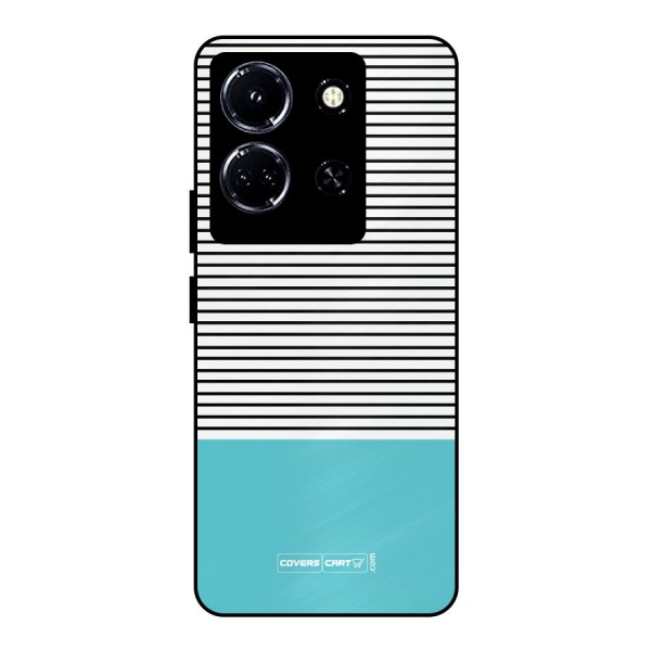 Deep Sky Blue Stripes Metal Back Case for Infinix Note 30 5G